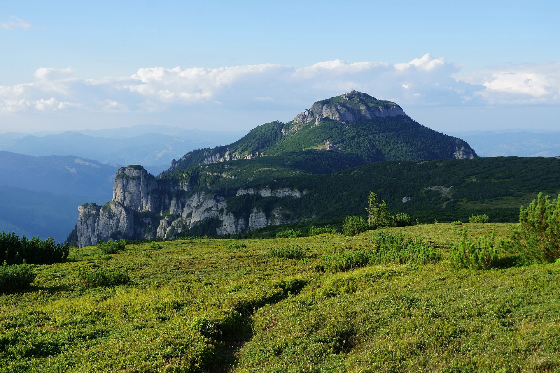 La cima Toaca, nei monti Ceahlău