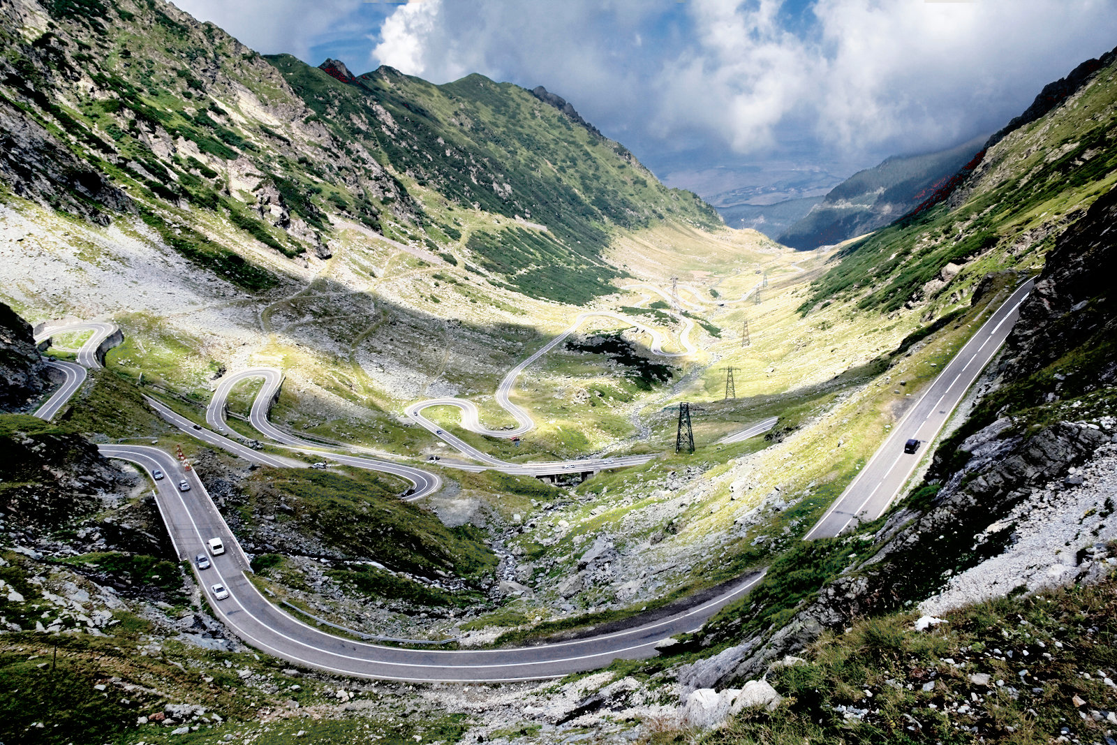 Hairpin bends of the Transfăgărășan mountain road