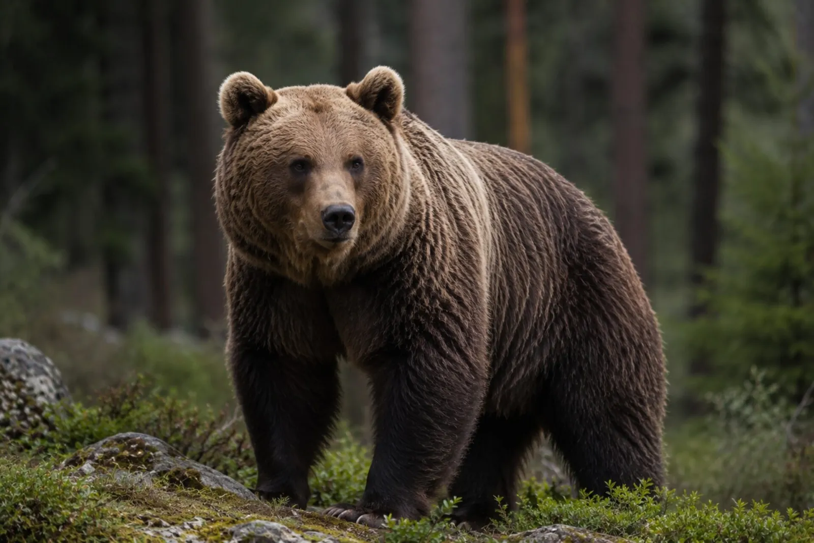 European brown bear in a Carpathian forest